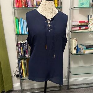 Violet & Claire XL Navy Sleeveless Top